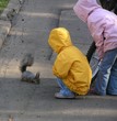 children and squirrel
